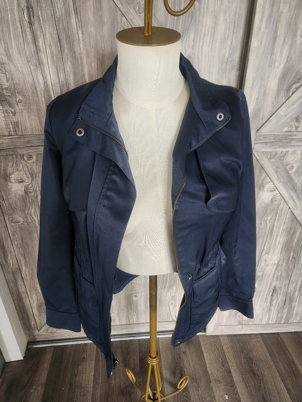 Vera Wang Women’s Navy Utility Jacket - Classic Lightweight Coat